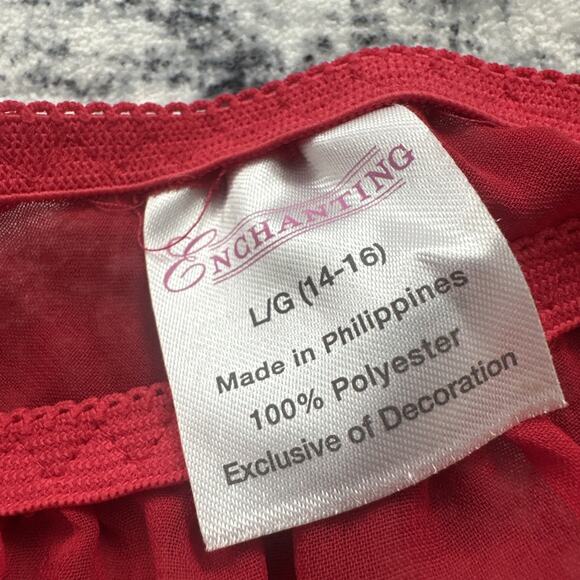 Enchanting Lingerie Sexy Santa Claus Top Women's Top Size Large Christmas Red - Picture 9 of 12